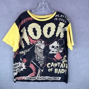 Disney 2019 Captain Hook T-Shirt Pirate L All Over Print Villains/Halloween READ